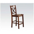 Cherry Brown Wooden Counter Height Chair Set of 2 N766