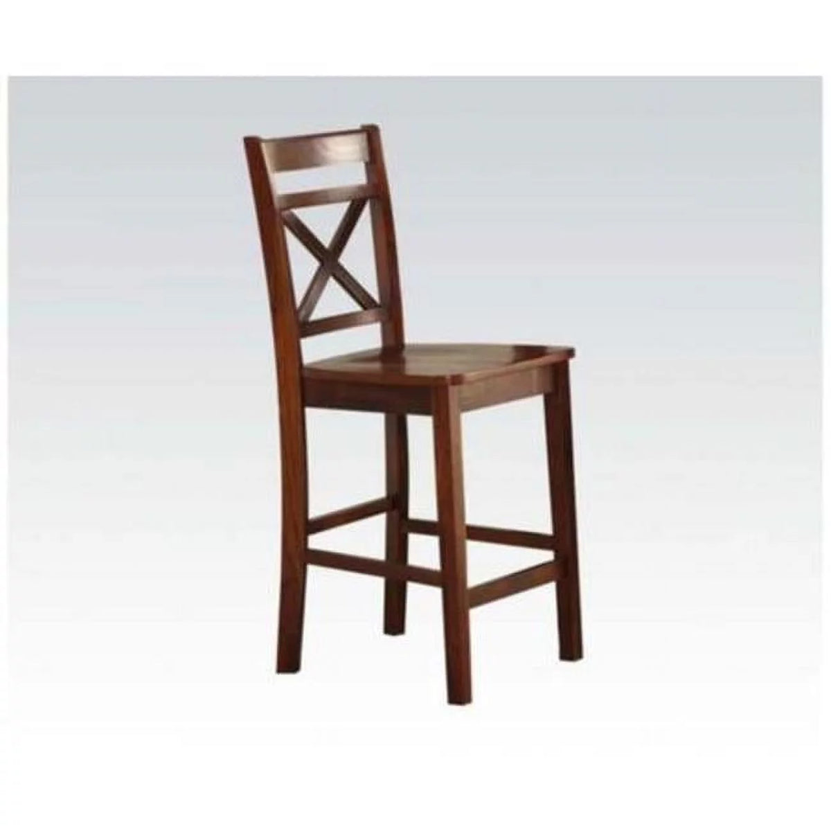 Cherry Brown Wooden Counter Height Chair Set of 2 N766