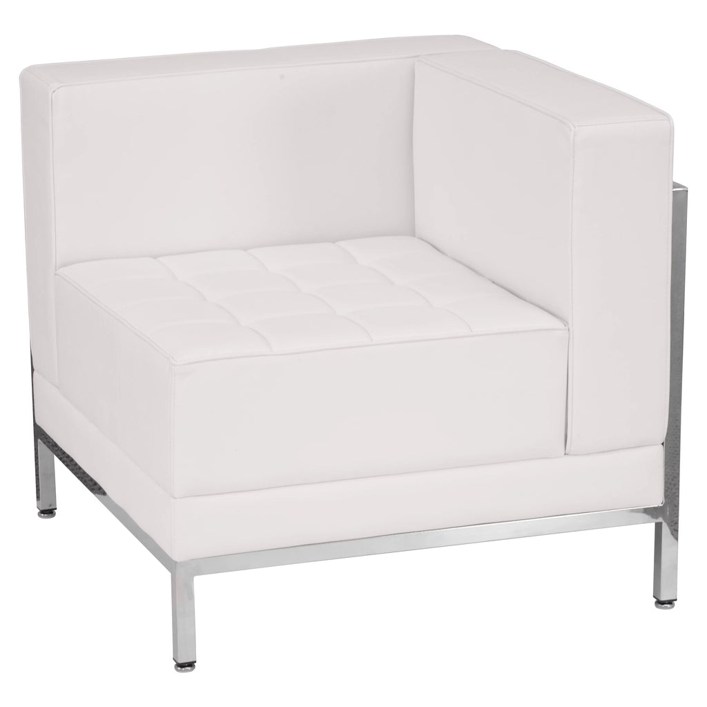 White LeatherSoft Modular Right Corner Chair F77656