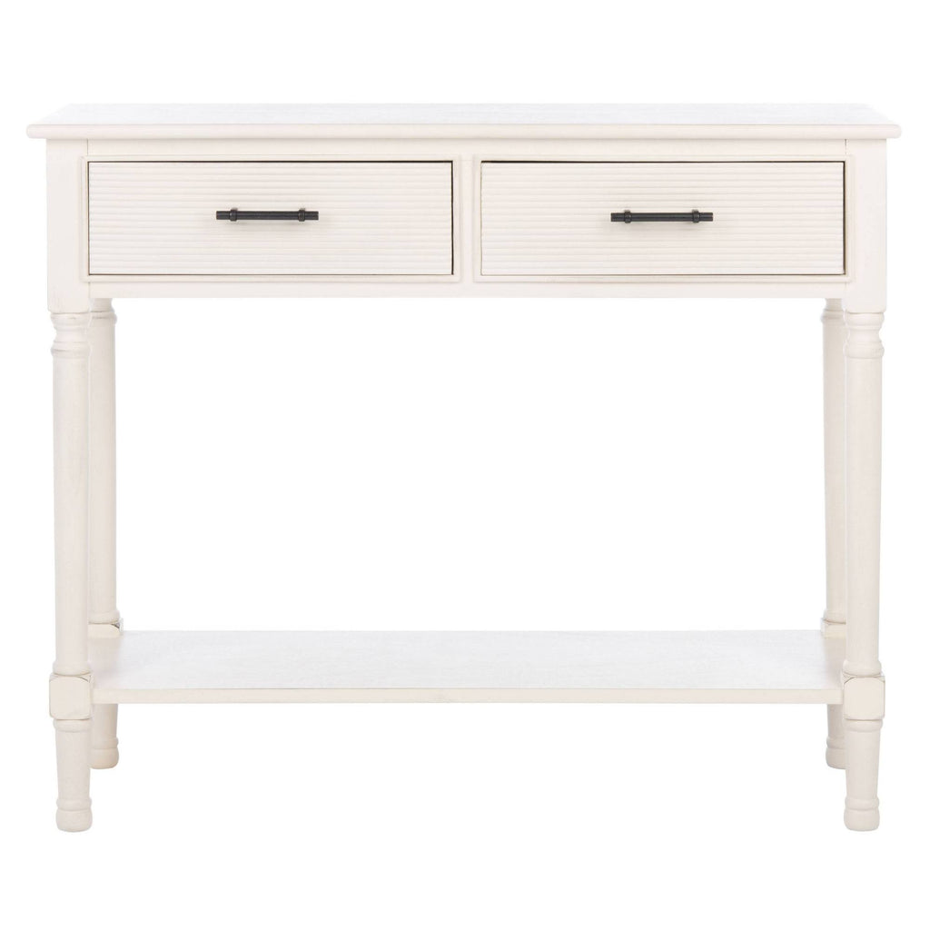 Distressed White 2 Drawer Console Table P3180