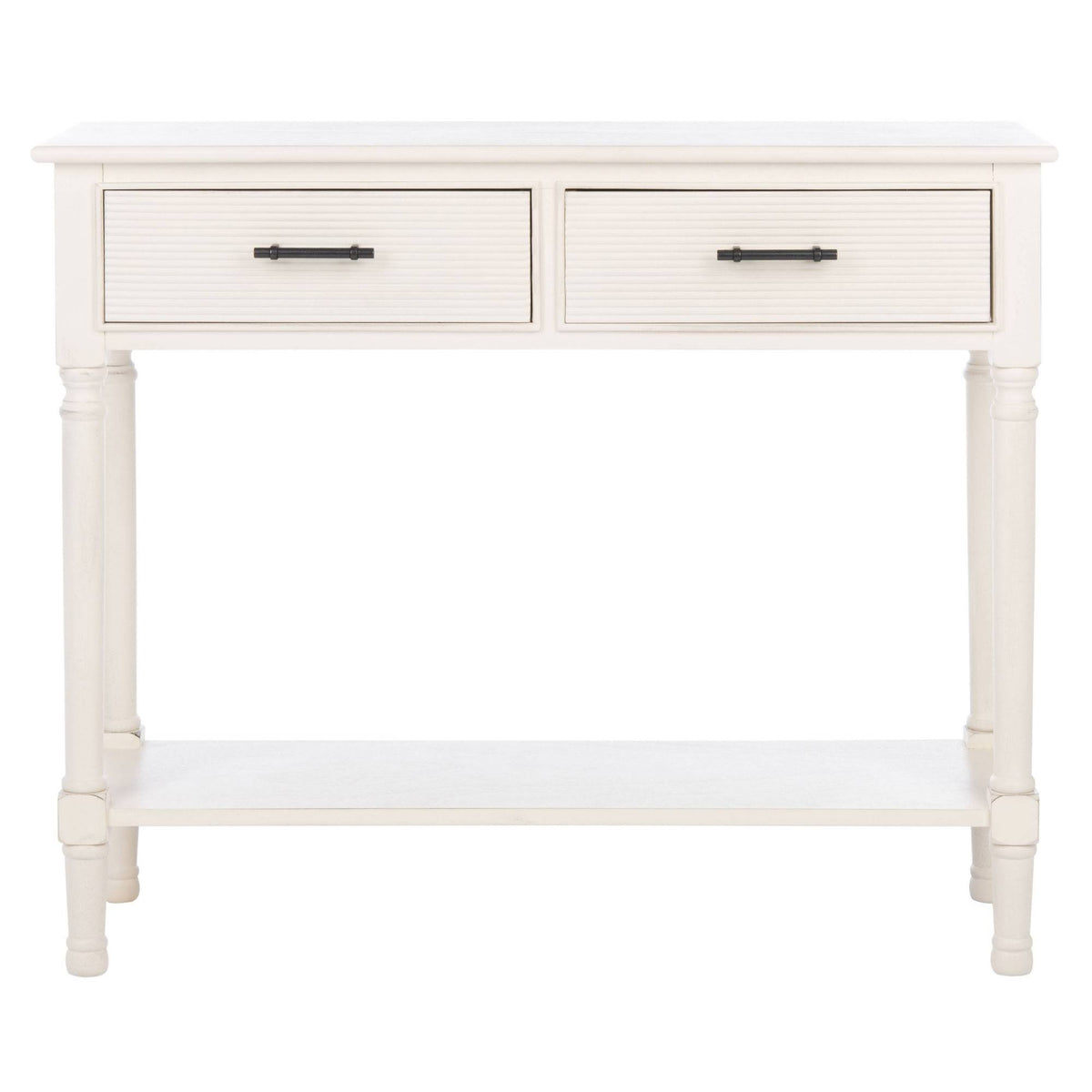 Distressed White 2 Drawer Console Table P3180