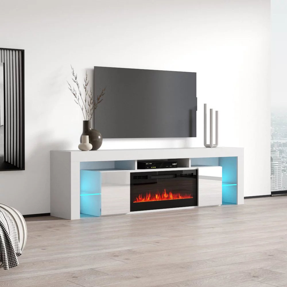 High Gloss Fireplace TV Stand with Storage Cabinets L634018