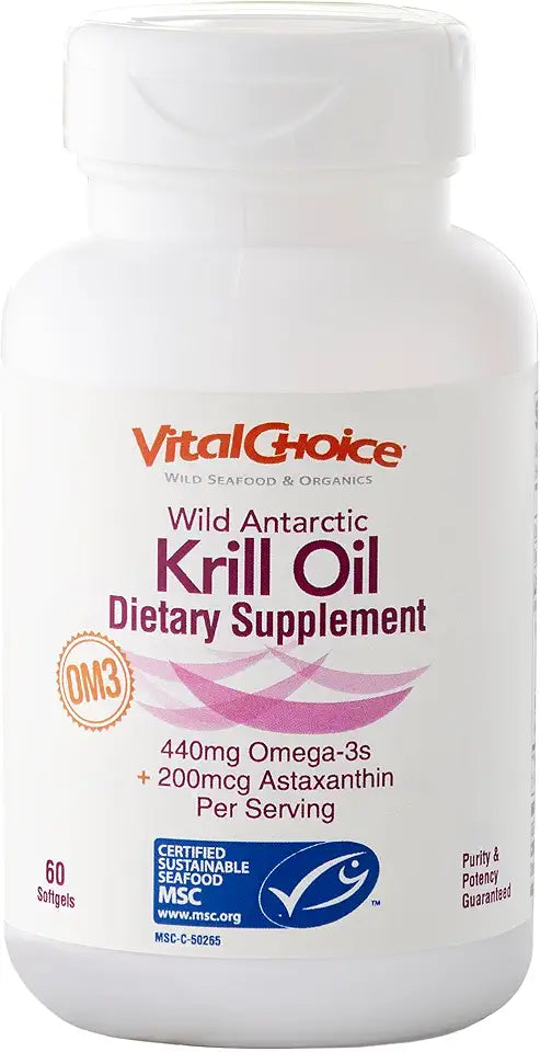 Wild Antarctic Krill Oil Dietary Supplement, 60 Softgels S8172
