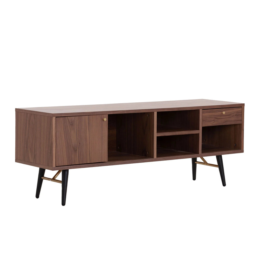 Walnut Low Profile Media Console TV Stand D200987