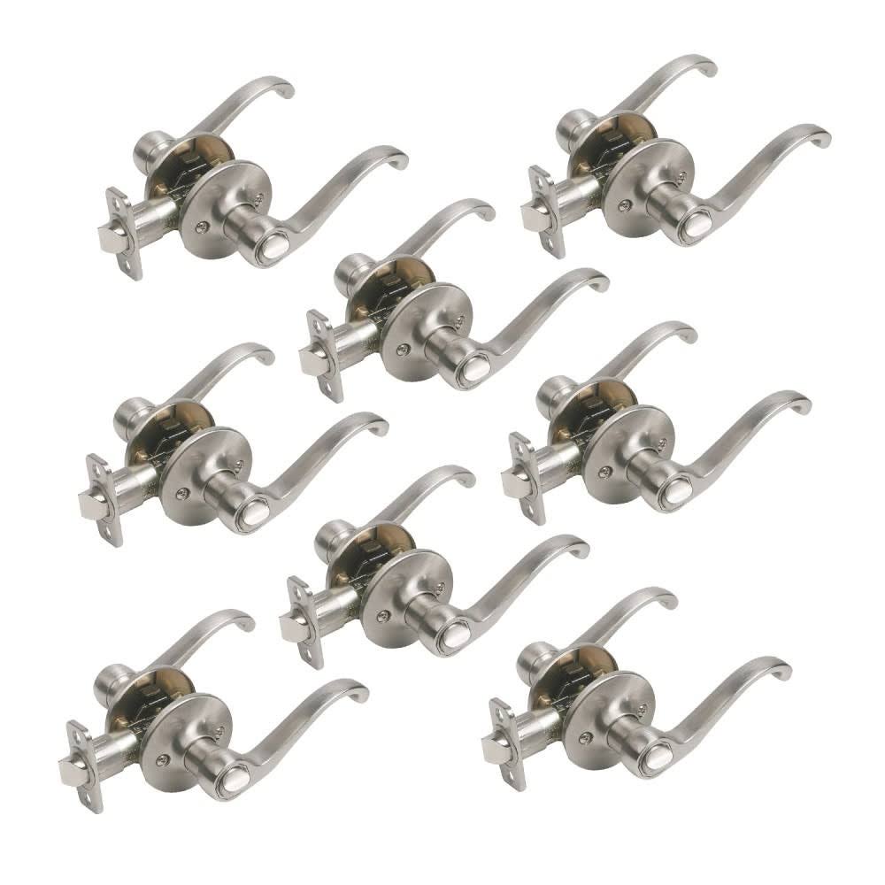 8-Pack Privacy Door Lever, Satin Nickel X22418
