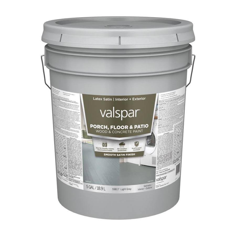 Light Gray Satin Porch and Floor Paint (5-Gallon) E91379