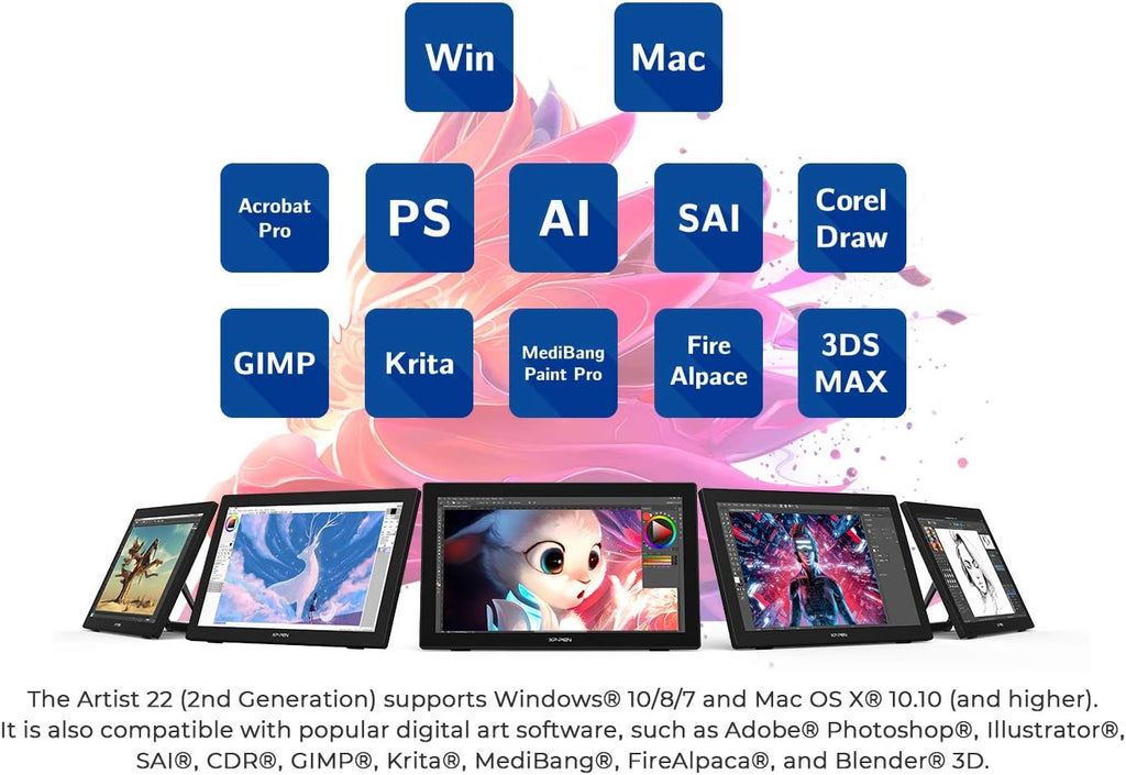21.5in Drawing Monitor with Screen Digital Graphics Tablet H38073