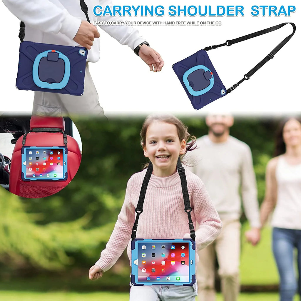 Shockproof Case with Pen Holder, Swivel Stand and Shoulder Strap B463816