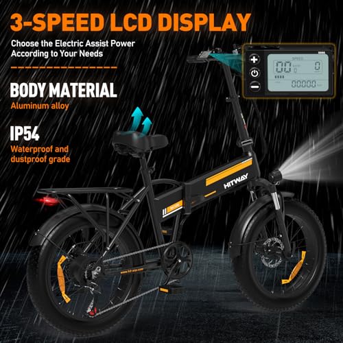 20" x4.0 Fat Tire Foldable Electric Bicycle with 750W Motor, 48V 12AH Removable Battery, 7 Gears G255414