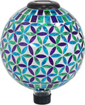 Blue 10-Inch Glass Mosaic Gazing Globe with Solar Light O94156