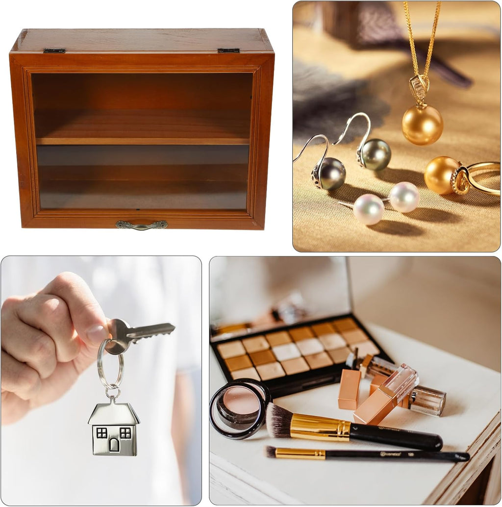 Wooden Shadow Box Display Cabinet with Shelves Q2959