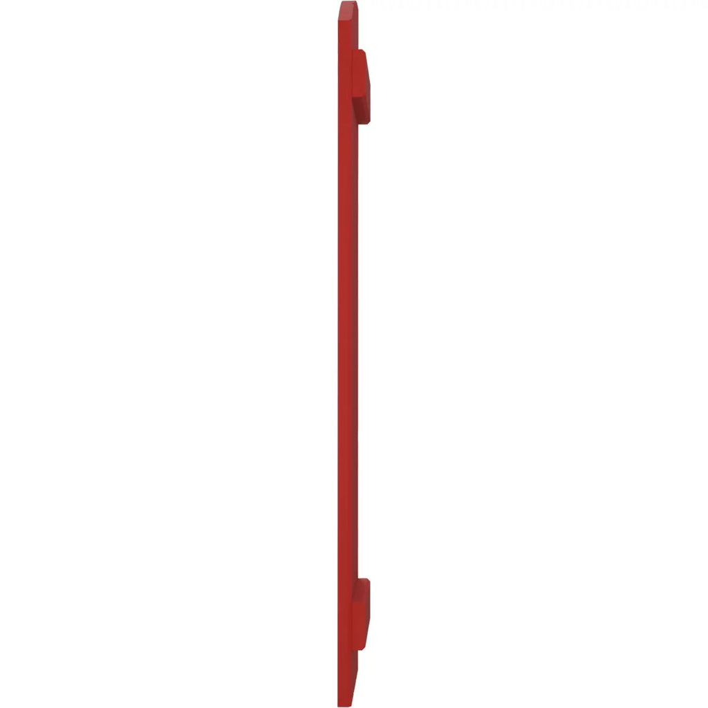 Real Wood Joined Board-n-Batten Shutters with Elliptical Top, Fire Red P360