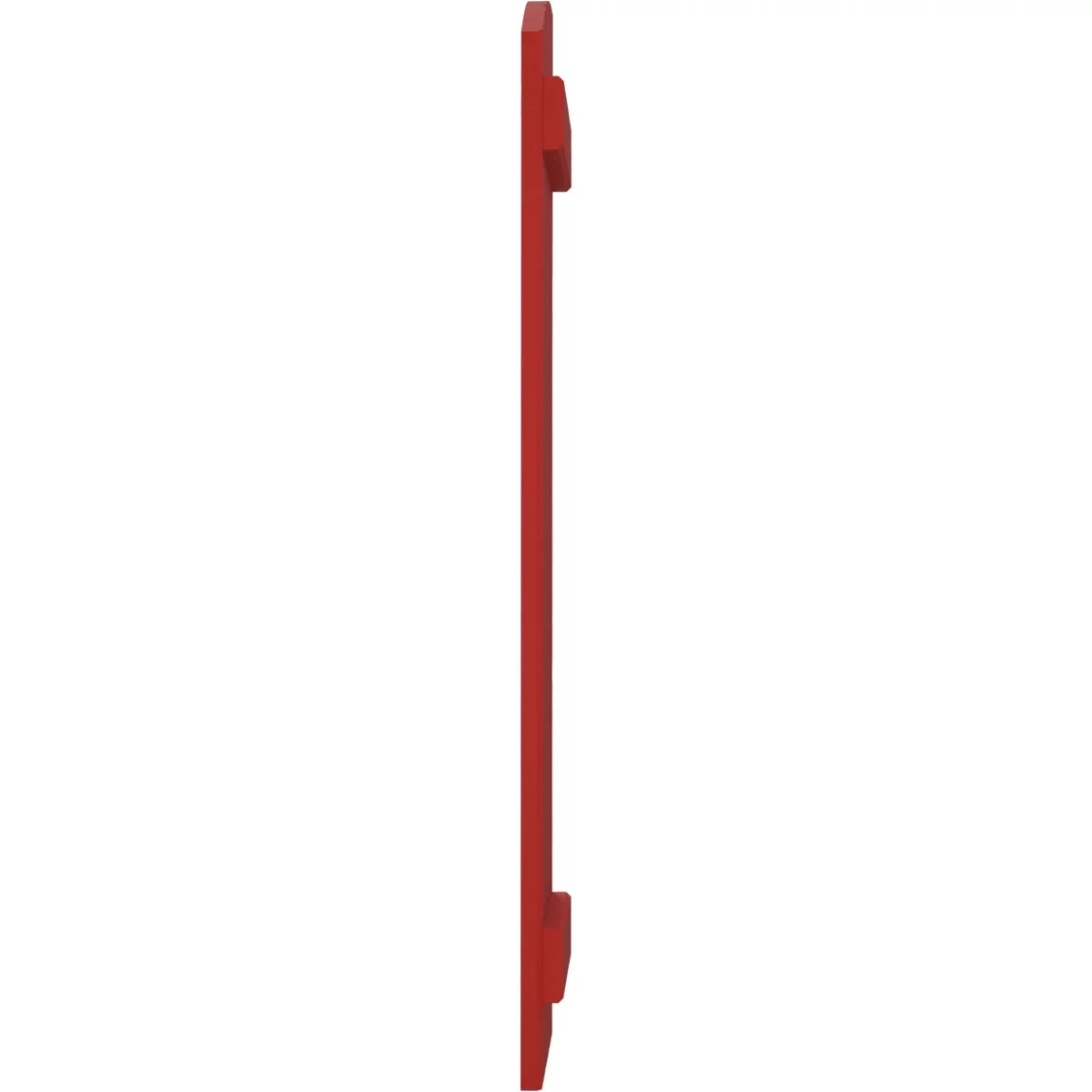 Real Wood Joined Board-n-Batten Shutters with Elliptical Top, Fire Red P360