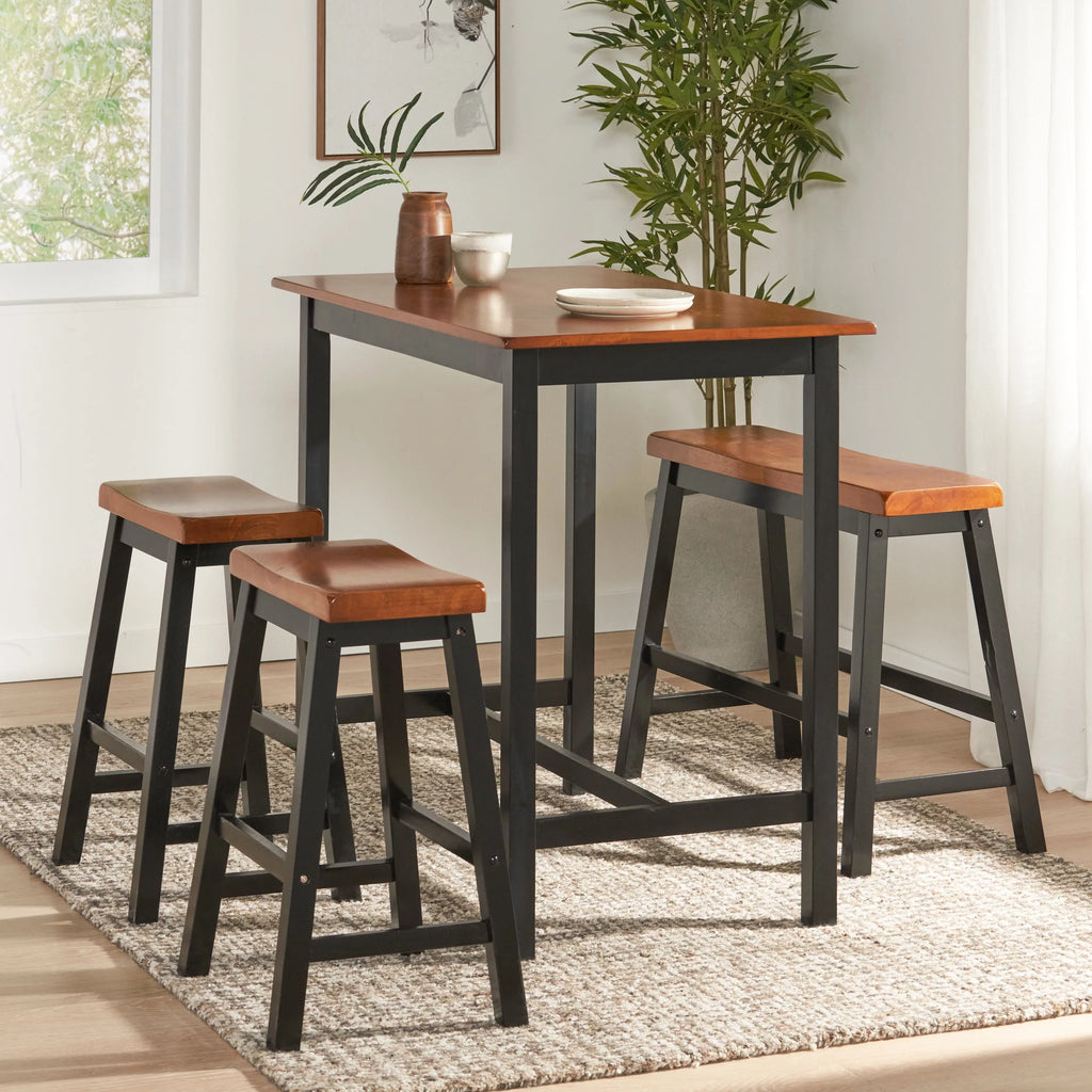 4 Piece Black Wood Dining Set Z699