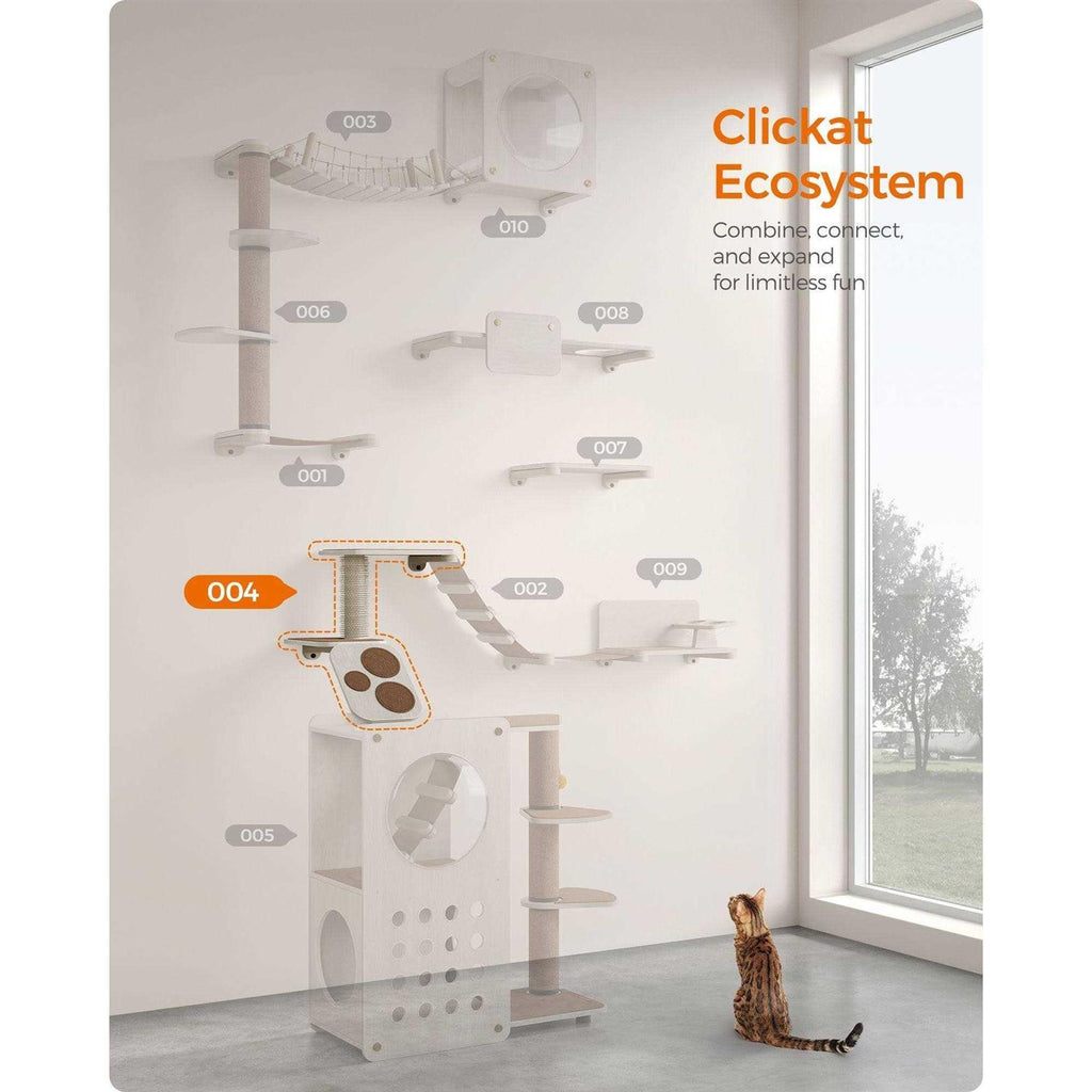 Wall-Mounted Cat Ladder with Shelves H403194