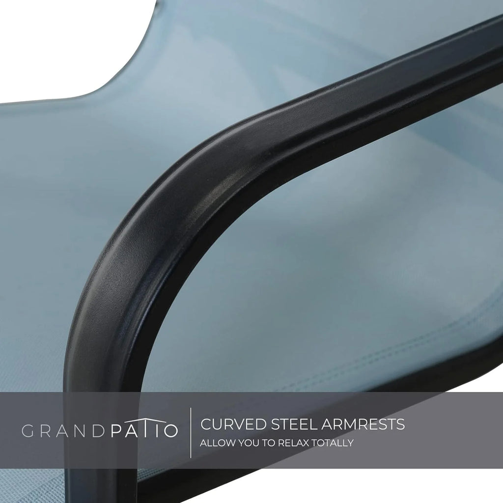 Set of 2 Blue Steel Outdoor Rocking Chair V622635