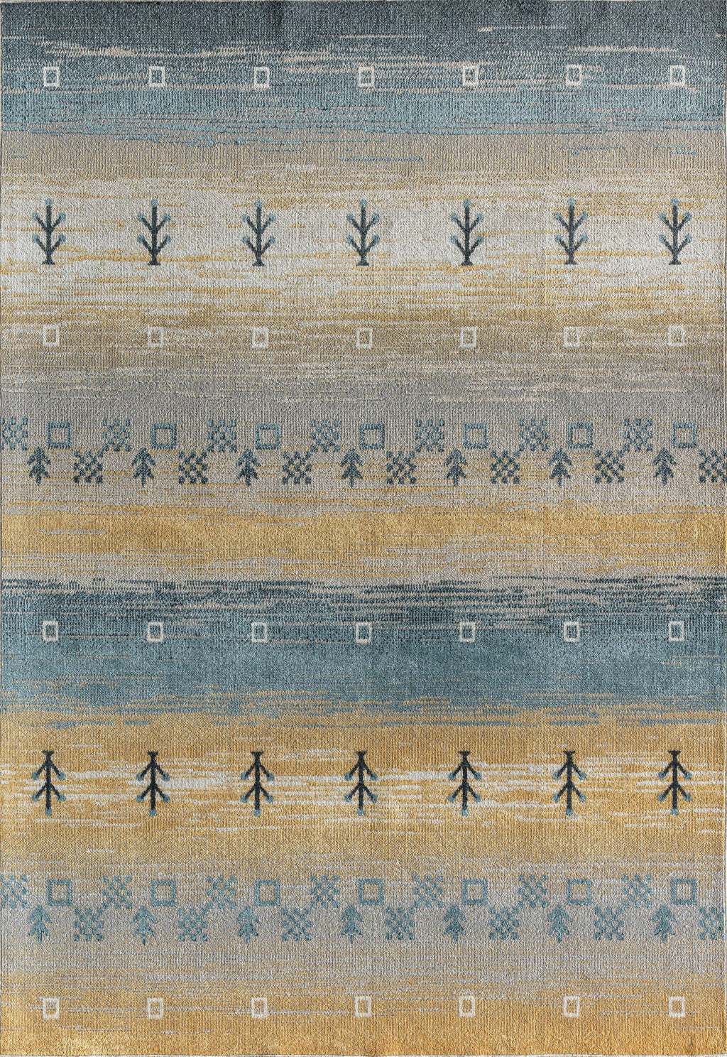 Yellow Tribal Bohemian Area Rug 2'6" x 4' A106