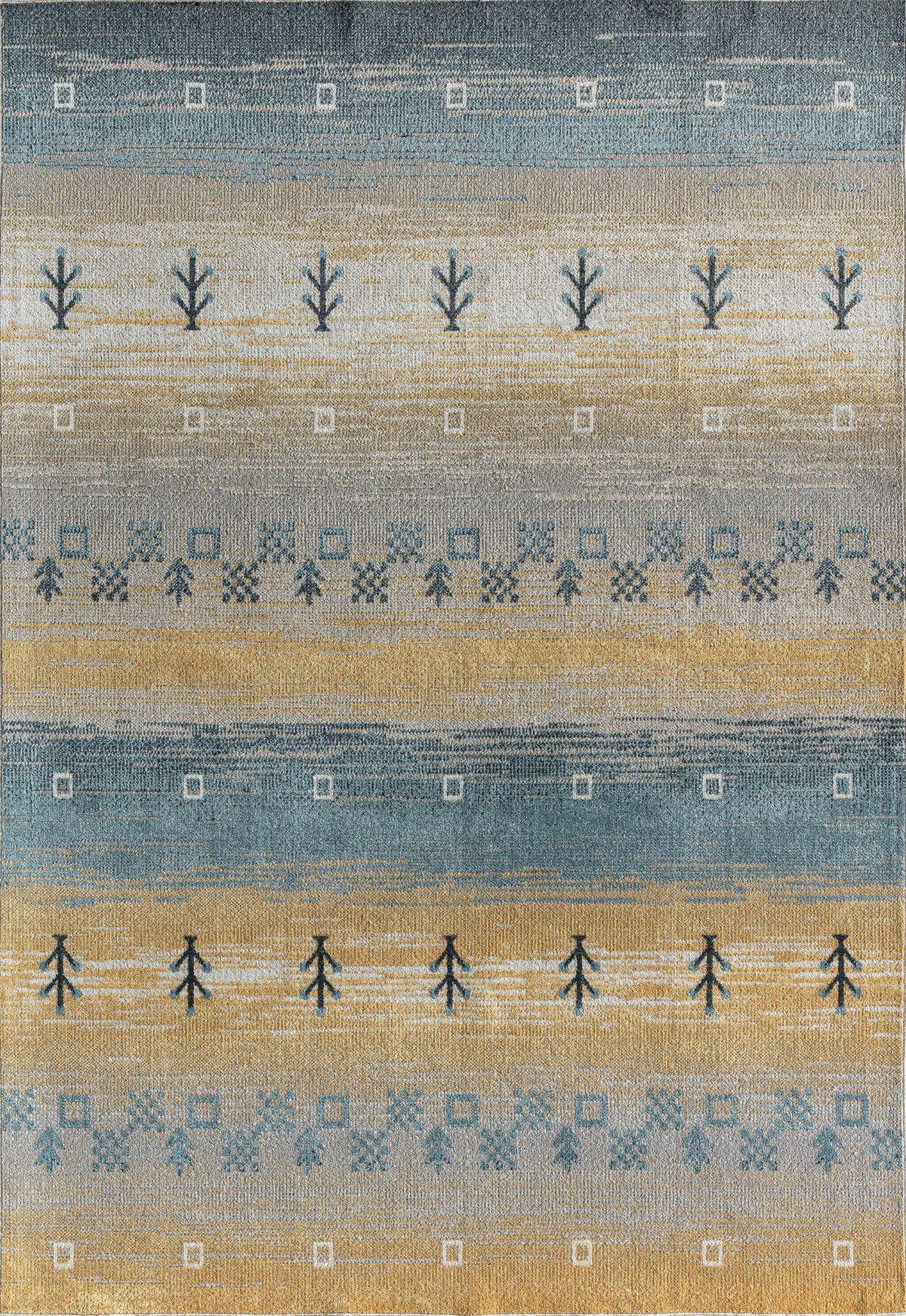 Yellow Tribal Bohemian Area Rug 2'6" x 4' A106