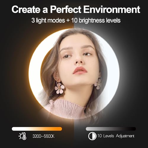 10" Dimmable LED Ring Light with Tripod Stands and Phone Holder S817
