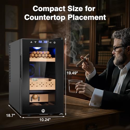 25L Electric Cigar Humidor Cabinet with Temperature and Humidity Control P3455