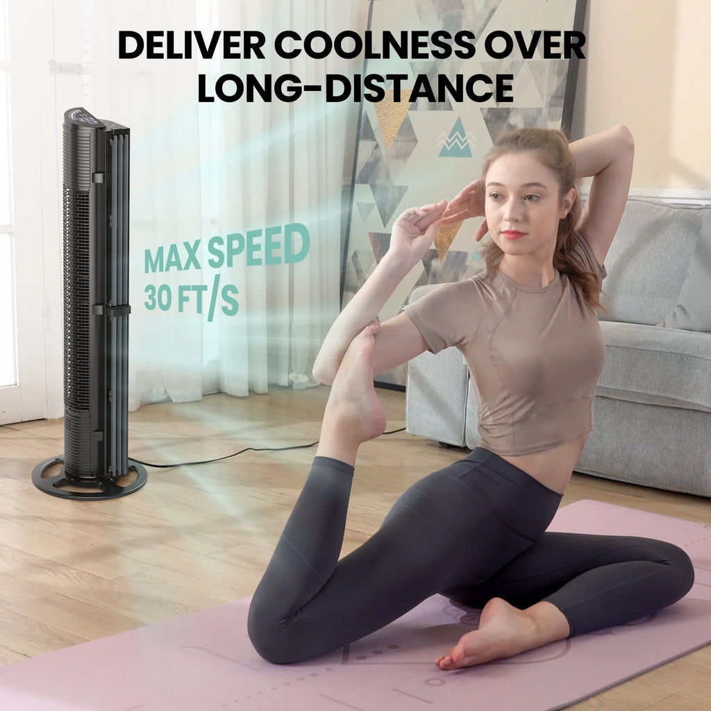 40in Tower Fan with Remote Control, 6 Speeds, Black R15894