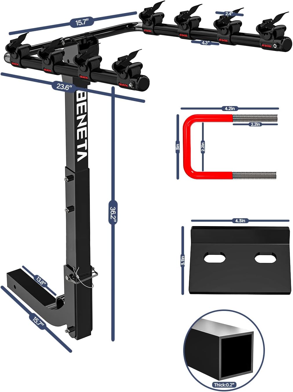 4 Bike Hitch Mount Bike Rack G638142
