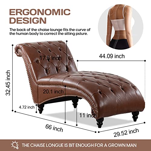 Brown Leather Lounge Chair with Nailhead Trim I716989
