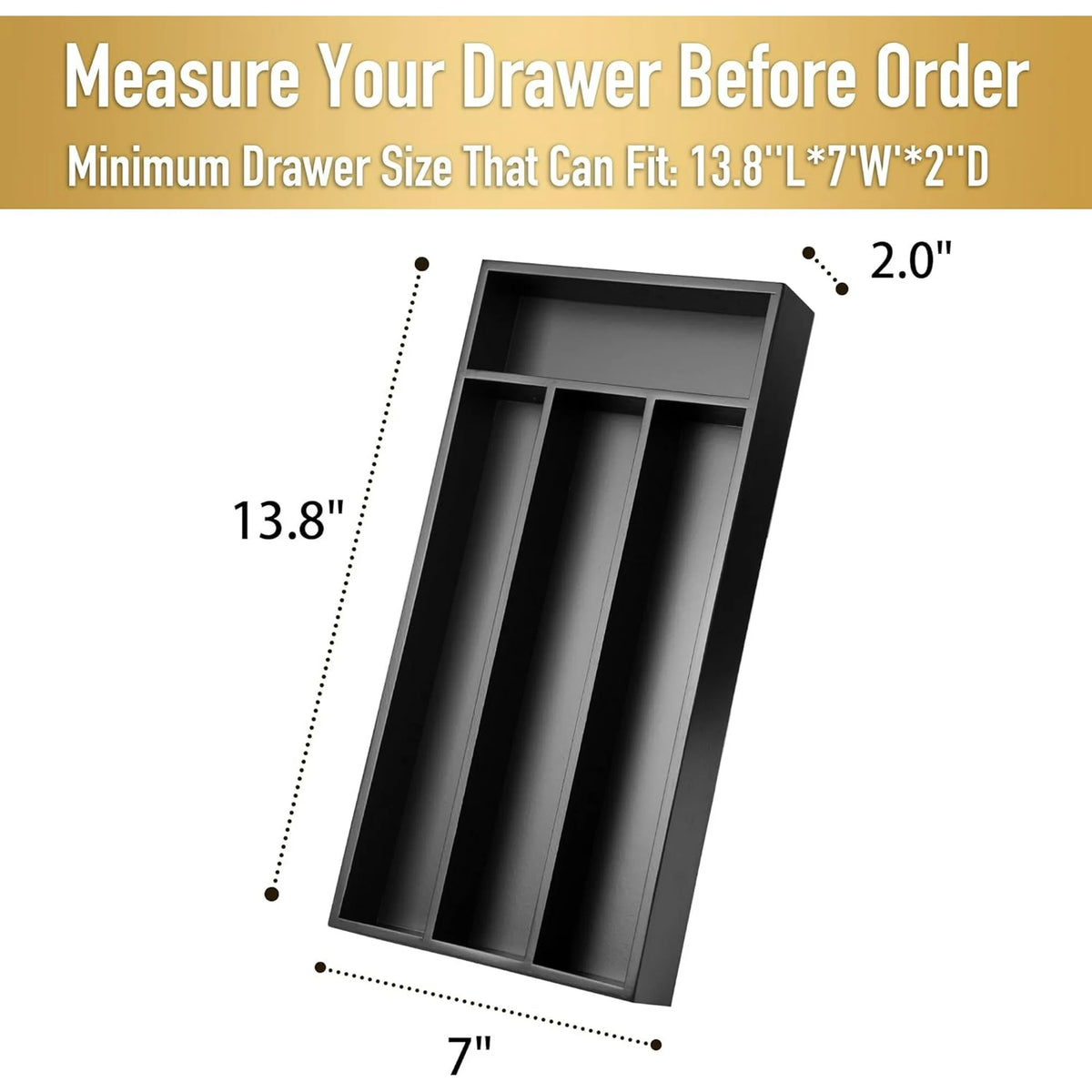 4 Slot Acacia Silverware Drawer Organizer U2505