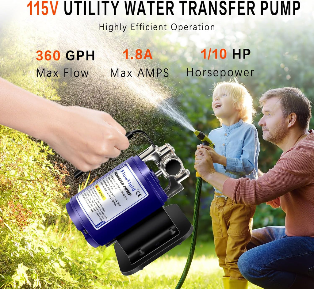 Portable Electric Self Priming Utility Pump 330 GPH Q226653