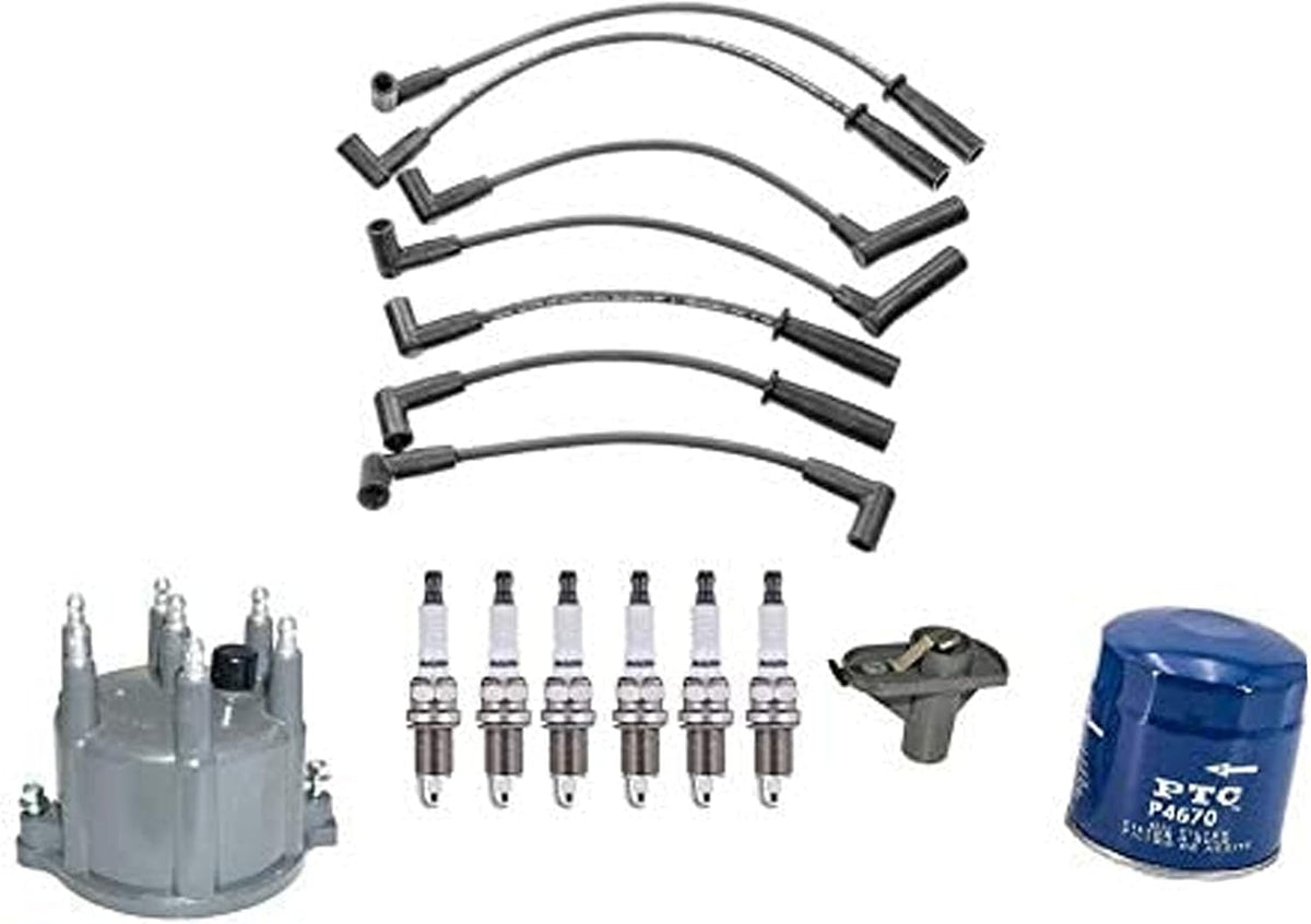 Ignition Wires Spark Plugs Rotor Oil Filter for Jeep Wrangler 4.0L 91-99 R11819