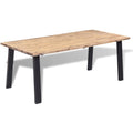 Rustic Acacia Wood Dining Table with Metal Legs V2216