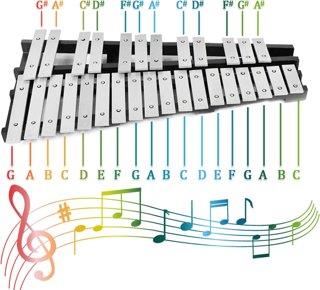 30 Notes Glockenspiel Kit Xylophone Bell with Carrying Bag N5284