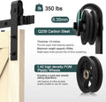6.6FT Heavy Duty Sliding Door Hardware Kit with 12 Handle & Floor Guide R524