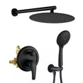 12 in. Wall Mount Dual Shower Heads with Valve in Matte Black G238