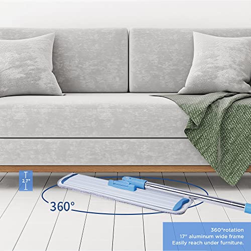 Commercial Flat Microfiber Floor Mop with 4 Washable Pads T46317