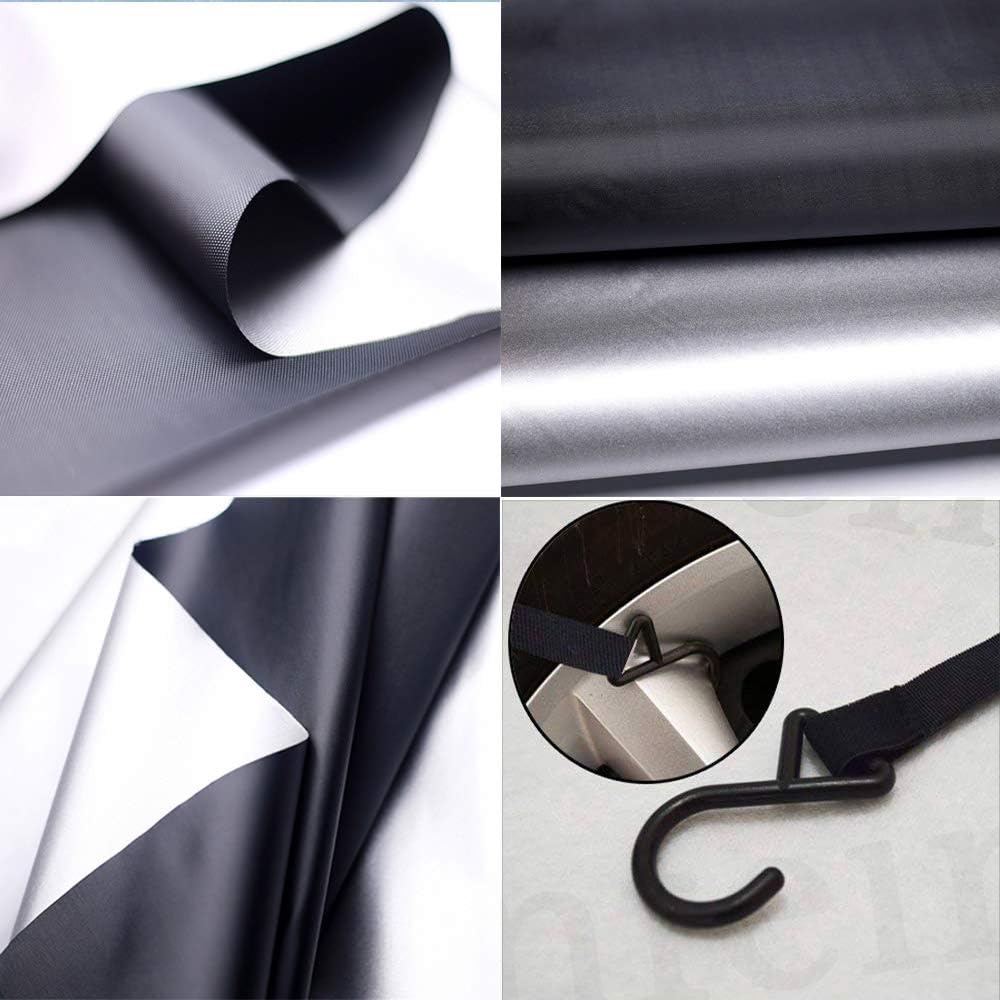 Half Car Cover Waterproof 210D Oxford Fabric Fit Sedan Length 176'' to 193'' E9914