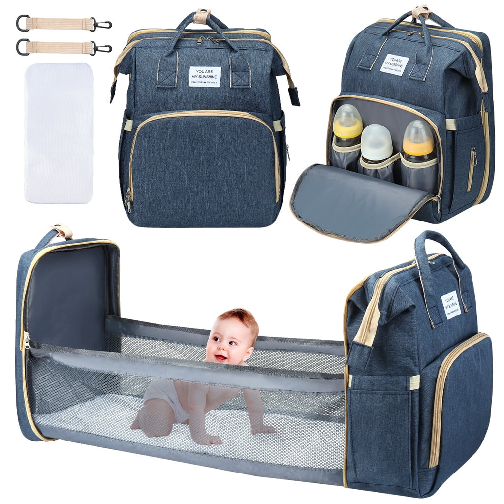3 in 1 Waterproof Diaper Bag Backpack with Changing Pad B8825