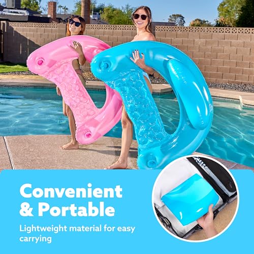 2 Pack Inflatable Pool Chairs with Cup Holders T21192