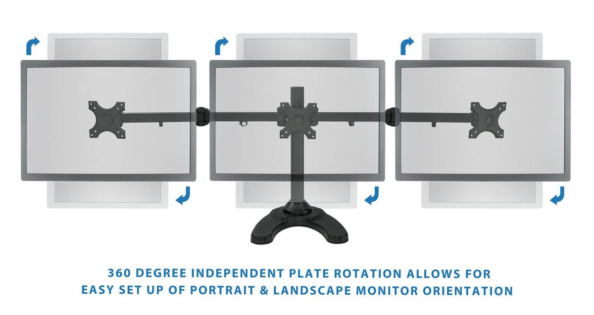 Triple Freestanding Height Adjustable Monitor Desk Mount, Black D892057