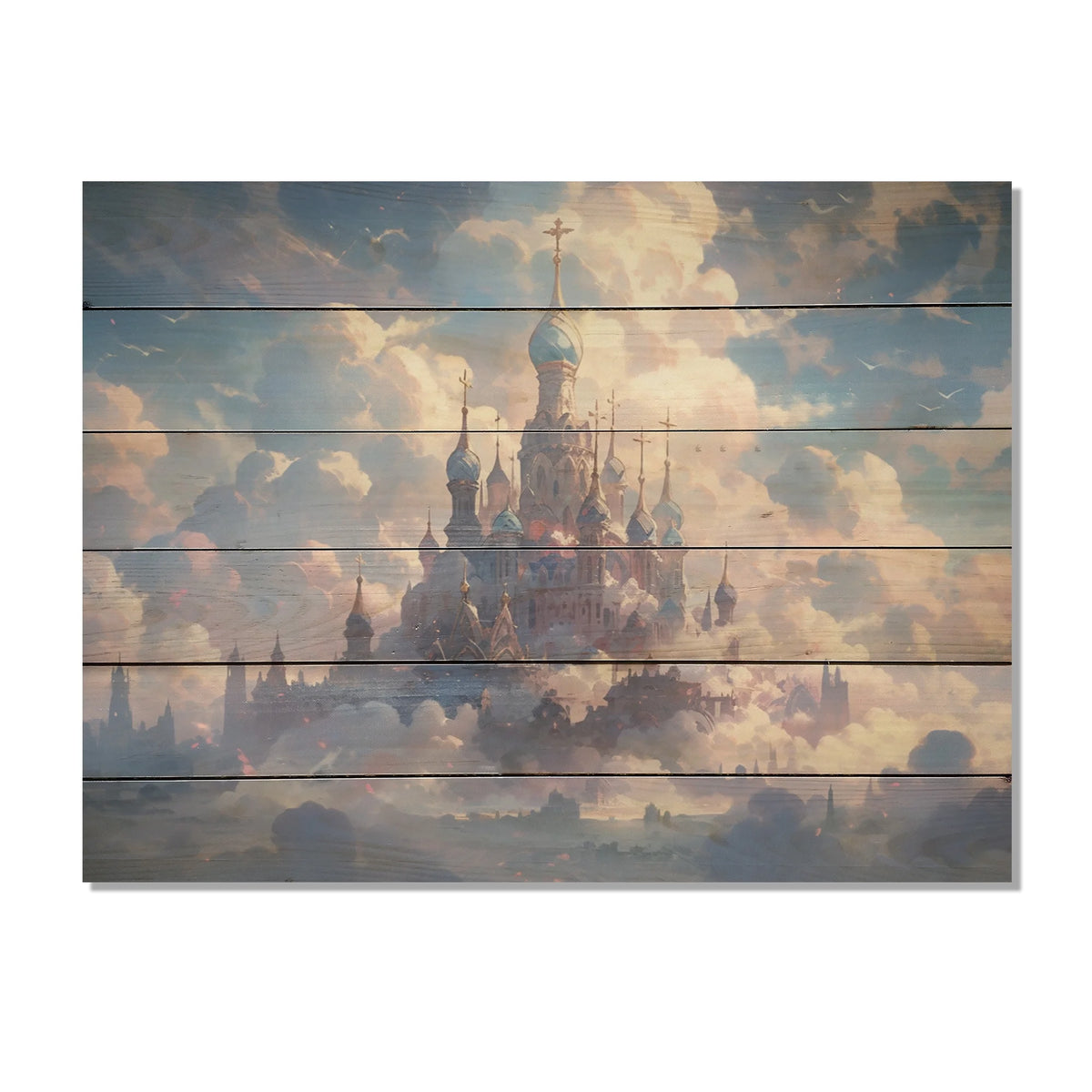 Natural Pine Wood Castles Print J6475