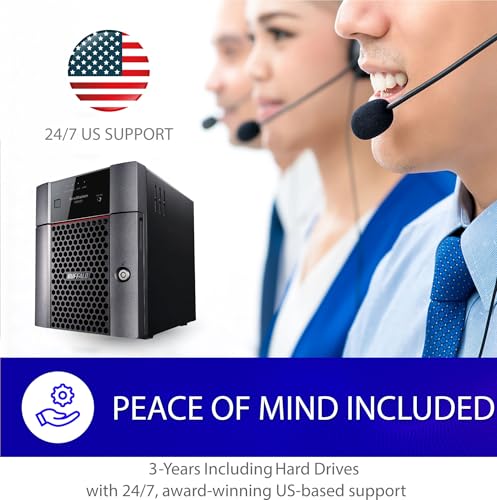 4-Bay 16TB Desktop NAS with Hard Drives Included I195