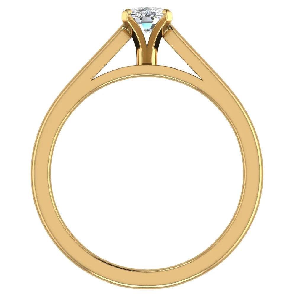 Cushion Solitaire 4-Prong 0.75 Carat 18K Gold Diamond Engagement Ring K466116