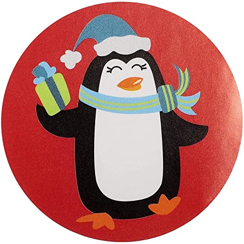 1,000-Piece Self-Adhesive Round Christmas Stickers C2206