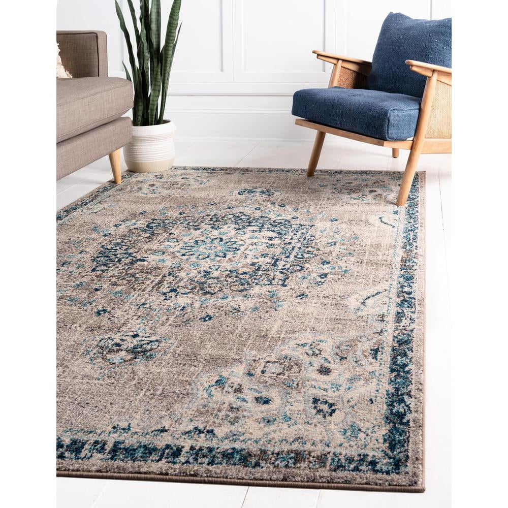Gray Beige Medallion Rug 3' 3" x 5' 3" K5646