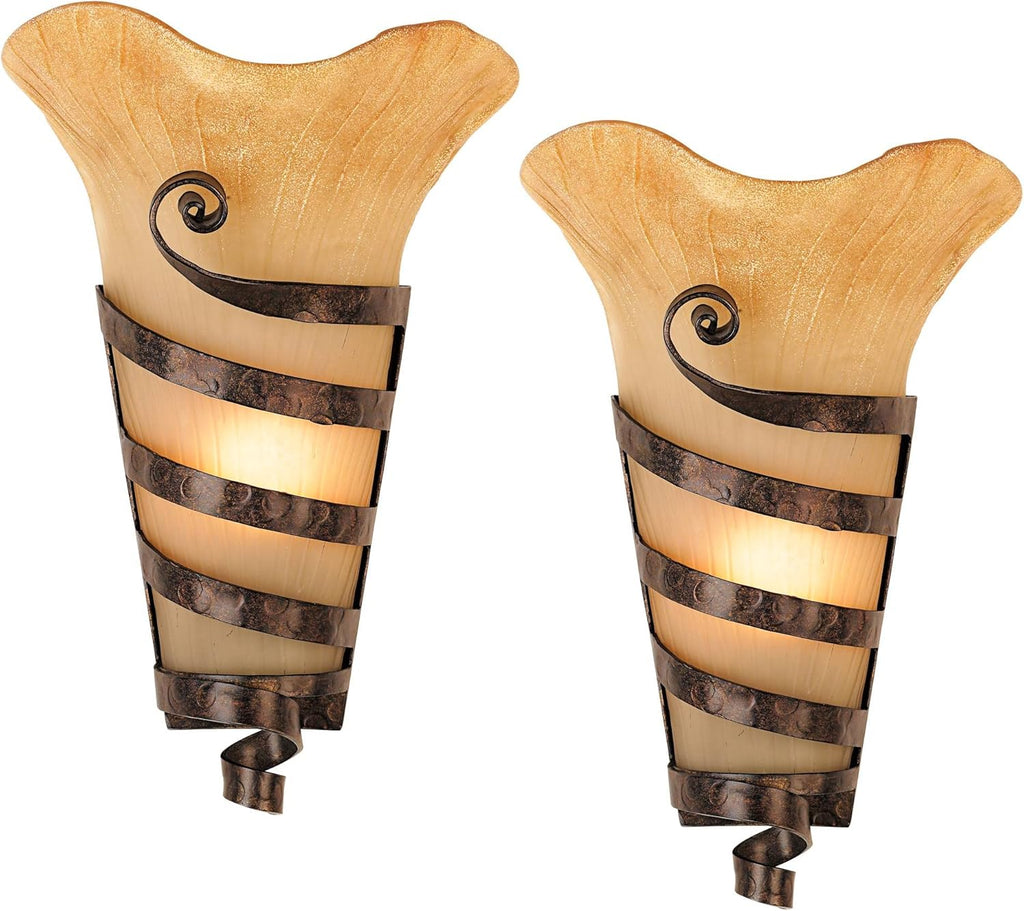 Set of 2 Rust Wall Light Sconces E108781
