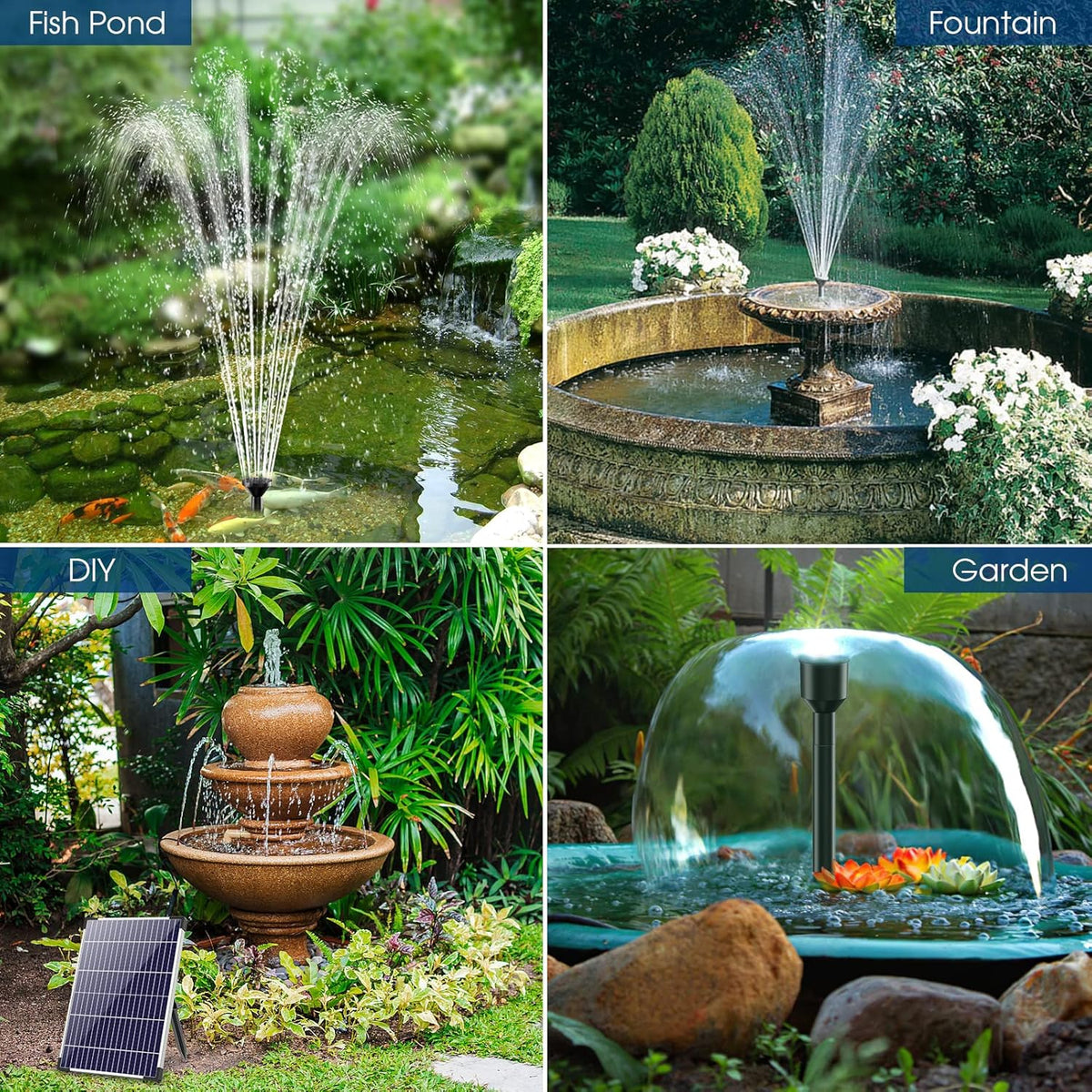 12 Watt Solar Fountain Pump Kit with PVC Tubing I946972