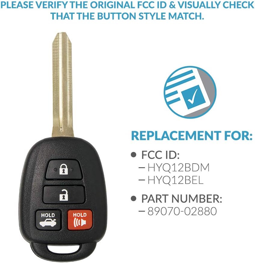 2 Pack Keyless Entry Remote Car Key O749