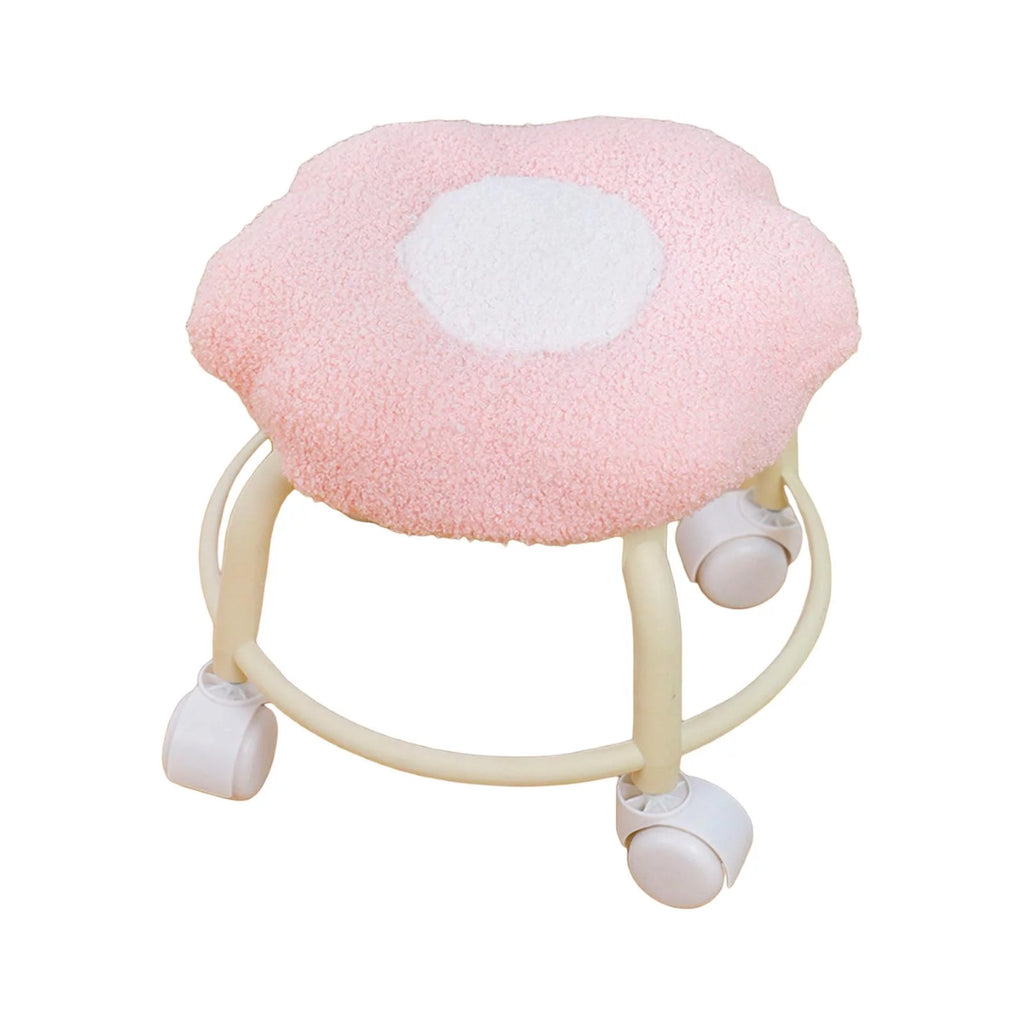 Pink Rolling Swivel Stool Z711