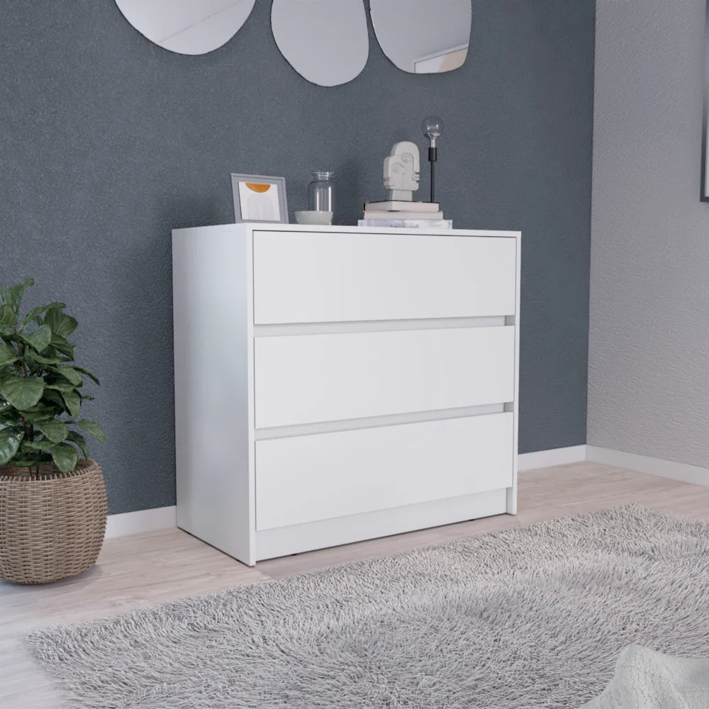 White Three Drawer Dresser A72342