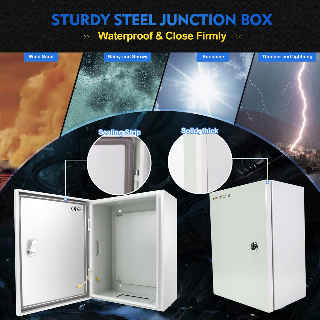 Cold-Rolled Steel NEMA 4X Electrical Enclosure with Lock & Mounting Plate A423
